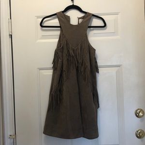 JOA faux suede dress